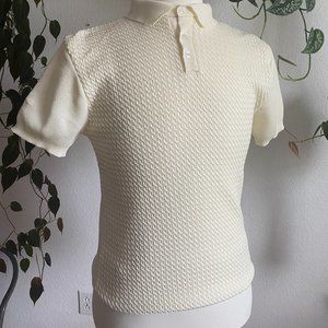 Mini Cable Knit Muscle Fit Short Sleeve Polo